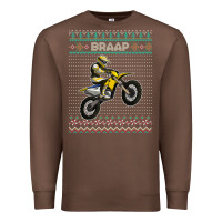 Chestnut christmas motorcycle motocross braap dirt bike xmas Premium Sweatshirt - linhVisuals