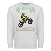 Dove Grey christmas motorcycle motocross braap dirt bike xmas Premium Sweatshirt - linhVisuals