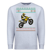 Heather Grey christmas motorcycle motocross braap dirt bike xmas Premium Sweatshirt - linhVisuals