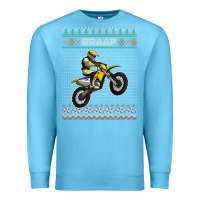 Ocean Blue christmas motorcycle motocross braap dirt bike xmas Premium Sweatshirt - linhVisuals