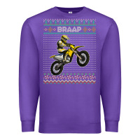 Purple christmas motorcycle motocross braap dirt bike xmas Premium Sweatshirt - linhVisuals