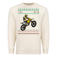 Sandshell christmas motorcycle motocross braap dirt bike xmas Premium Sweatshirt - linhVisuals
