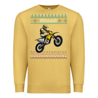 Antique Gold christmas motorcycle motocross braap dirt bike xmas Premium Sweatshirt - linhVisuals