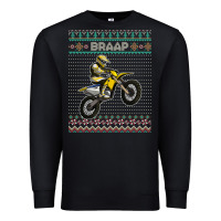 Black christmas motorcycle motocross braap dirt bike xmas Premium Sweatshirt - linhVisuals