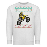 Oatmeal Heather christmas motorcycle motocross braap dirt bike xmas Premium Sweatshirt - linhVisuals