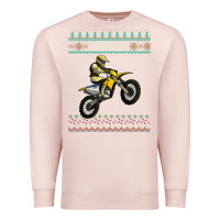 Pale Pink christmas motorcycle motocross braap dirt bike xmas Premium Sweatshirt - linhVisuals