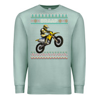 Seafoam christmas motorcycle motocross braap dirt bike xmas Premium Sweatshirt - linhVisuals