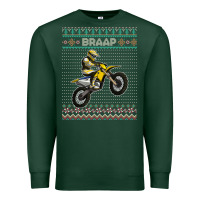 Sports Green christmas motorcycle motocross braap dirt bike xmas Premium Sweatshirt - linhVisuals