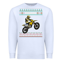 White christmas motorcycle motocross braap dirt bike xmas Premium Sweatshirt - linhVisuals