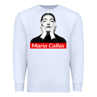 White Maria Callas Premium Sweatshirt - linhVisuals