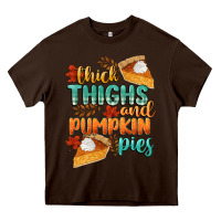 Chocolate Brown thick thighs and pumpkin pies Heavy Core Tee - CowGirlArtShop