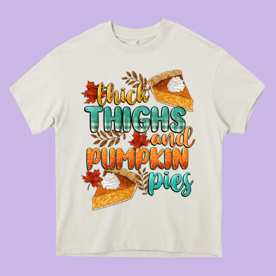Thick Thighs And Pumpkin Pies Heavy Core Tee Designed By Cowgirlartshop