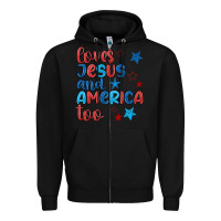 Love Jesus And America Too Zipper Hoodie | Teevron