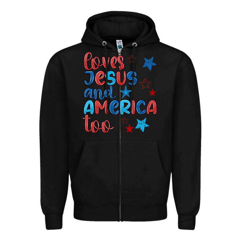 Love Jesus And America Too Zipper Hoodie by JahusDesignShop | Teevron