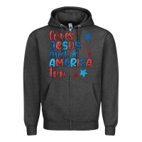 Charcoal Heather love jesus and america too Zipper Hoodie - JahusDesignShop