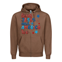 Chestnut love jesus and america too Zipper Hoodie - JahusDesignShop