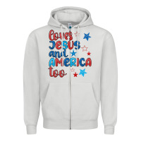 Dove Grey love jesus and america too Zipper Hoodie - JahusDesignShop