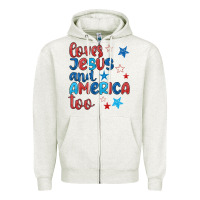 Oatmeal Heather love jesus and america too Zipper Hoodie - JahusDesignShop