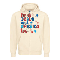Sandshell love jesus and america too Zipper Hoodie - JahusDesignShop