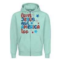 Seafoam love jesus and america too Zipper Hoodie - JahusDesignShop