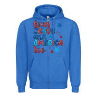 True Royal love jesus and america too Zipper Hoodie - JahusDesignShop