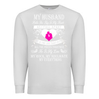 Dove Grey my husband holds the key to my heart Premium Sweatshirt - linhVisuals