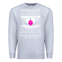 Heather Grey my husband holds the key to my heart Premium Sweatshirt - linhVisuals