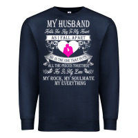 Navy my husband holds the key to my heart Premium Sweatshirt - linhVisuals