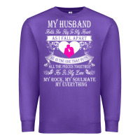 Purple my husband holds the key to my heart Premium Sweatshirt - linhVisuals