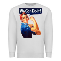 Dove Grey rosie the riveter poster we can do it feminist retro Premium Sweatshirt - linhVisuals