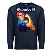 Navy rosie the riveter poster we can do it feminist retro Premium Sweatshirt - linhVisuals