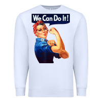 White rosie the riveter poster we can do it feminist retro Premium Sweatshirt - linhVisuals