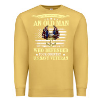 Antique Gold never underestimate an old man us navy veteran Premium Sweatshirt - linhVisuals