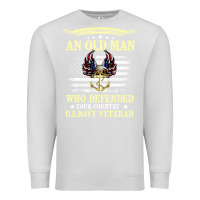 Dove Grey never underestimate an old man us navy veteran Premium Sweatshirt - linhVisuals