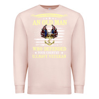 Pale Pink never underestimate an old man us navy veteran Premium Sweatshirt - linhVisuals