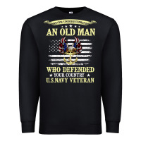 Black never underestimate an old man us navy veteran Premium Sweatshirt - linhVisuals