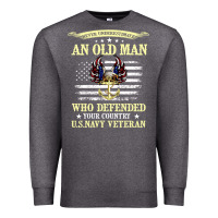 Charcoal Heather never underestimate an old man us navy veteran Premium Sweatshirt - linhVisuals
