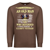 Chestnut never underestimate an old man us navy veteran Premium Sweatshirt - linhVisuals