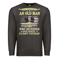 Smoke never underestimate an old man us navy veteran Premium Sweatshirt - linhVisuals