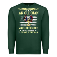 Sports Green never underestimate an old man us navy veteran Premium Sweatshirt - linhVisuals