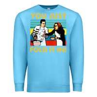 Ocean Blue you just fold it in vintage retro Premium Sweatshirt - linhVisuals