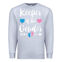 Heather Grey keeper of the gender reveal tee shirt girl or boy blue pink Premium Sweatshirt - linhVisuals