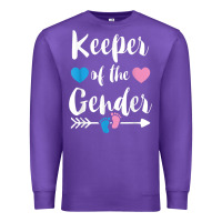 Purple keeper of the gender reveal tee shirt girl or boy blue pink Premium Sweatshirt - linhVisuals