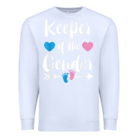 White keeper of the gender reveal tee shirt girl or boy blue pink Premium Sweatshirt - linhVisuals