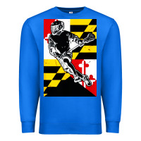 True Royal lacrosse player maryland flag lax lacrosse stick retro Premium Sweatshirt - linhVisuals
