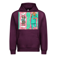 Mauve Wine nurse  blonde woman Urban Hoodie - RanaPortraitStore