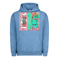 Pigment Pebble Blue nurse  blonde woman Urban Hoodie - RanaPortraitStore