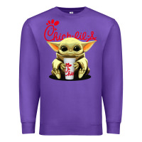 Purple baby yoda hold Premium Sweatshirt - linhVisuals