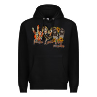 Black peace love dog mama Premium Hoodie - RacoonDesign