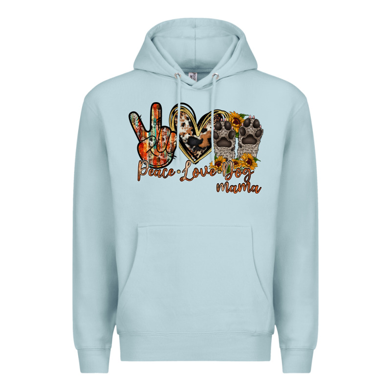 Peace Love Dog Mama Premium Hoodie by RacoonDesign | Teevron